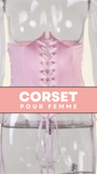 CORSET UNDERBUST GOTHIQUE À LACETS ROSE