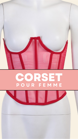 CORSET CEINTURE UNDERBUST SERRE-TAILLE ROUGE
