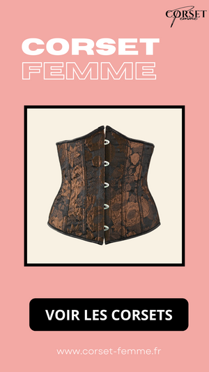 CORSET UNDERBUST FLORAL BRUN
