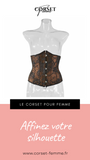 CORSET UNDERBUST FLORAL BRUN
