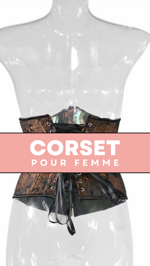 CORSET UNDERBUST FLORAL BRUN