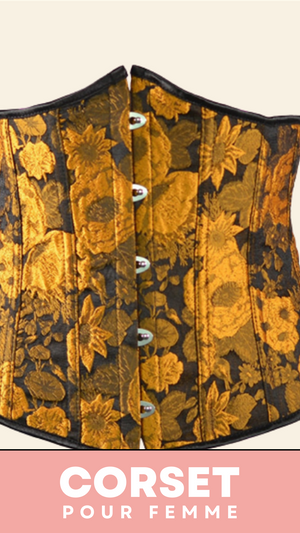 CORSET UNDERBUST FLORAL JAUNE