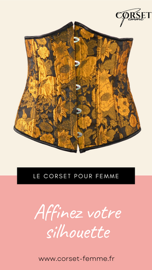 CORSET UNDERBUST FLORAL JAUNE