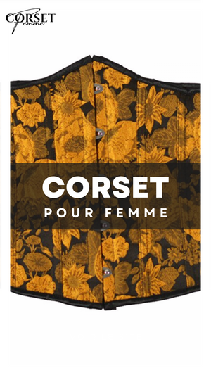 CORSET UNDERBUST FLORAL JAUNE