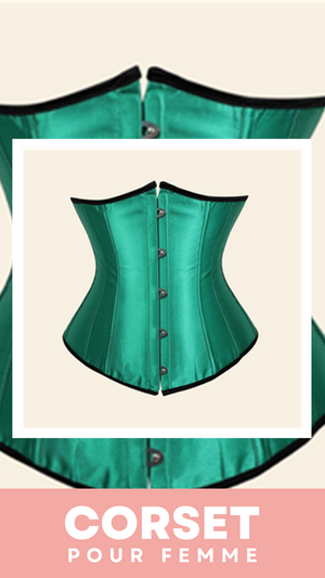 CORSET UNDERBUST GOTHIQUE TAILLE DE GUÊPE VERT