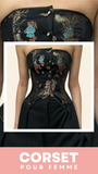 CORSET POUR FEMME VICTORIEN IMPRIMÉ ANCIEN