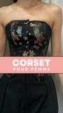 CORSET POUR FEMME VICTORIEN IMPRIMÉ ANCIEN