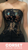 CORSET POUR FEMME VICTORIEN IMPRIMÉ ANCIEN