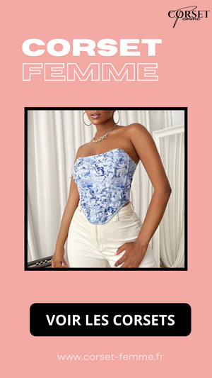 TOP CORSET BLEU VINTAGE ELLIS