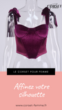 TOP CORSET BUSTIER EN VELOURS VIOLET