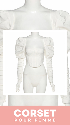 TOP CORSET MANCHE LONGUE BOUFFANTE ANGELA